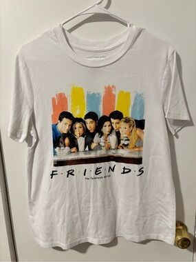 Friends Graphic Tee - White with Multicolor Print